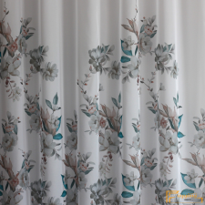  (2 szín) Lupita nyomott voile dekorációs függöny- szürke világoskék minta lakástextília