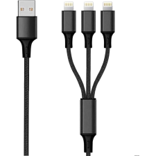 2go 3in1 USB Ladekabel 3x Lightning Nylon 1,5m  schwarz (797155) mobiltelefon kellék