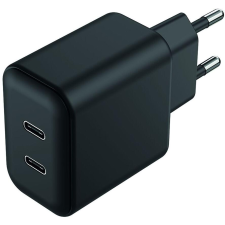2go 797386 2x USB-C Hálózati töltő - Fekete (3000mAh) (797386) mobiltelefon kellék