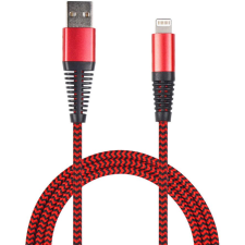 2go USB Lade-/Datenkabel Lightning   1m  Nylon rot PET-Verp. (795946) mobiltelefon kellék