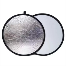 2in1 Ezüst & Fehér Derítőlap -Fotós Refklektor és Derítő háttér (60cm) háttérkarton