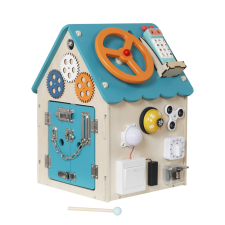 2Kids Toys Fa motoros készségfejlesztő házikó türkiz kék 31,5x31x45 cm készségfejlesztő
