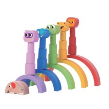 2Kids Toys Készségfejlesztő fa egyensúlyozós játék szivárvány állatokkal kreatív és készségfejlesztő