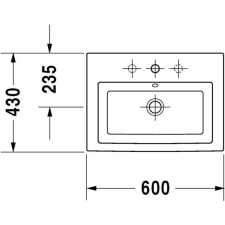  2nd Floor Beépíthető mosdó, 600mm, fehér szaniter