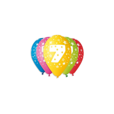  30 cm-es 7-es számos gumi léggömb - 100 db / csomag party kellék