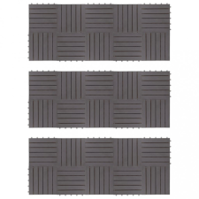 30 db antikolt szürke tömör akácfa padlólap 30 x 30 cm építőanyag