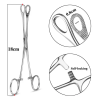  316L Orvosi Acél Piercing Leszorító Fogó, Ovális Nyílás, Önzáró Mechanikával (18 cm), Sterilizált Ta