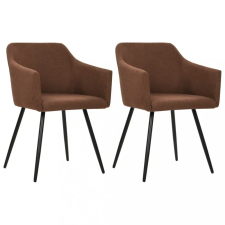  323096 Dining Chairs 2 pcs Brown Fabric bútor