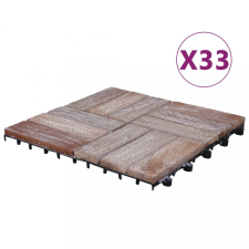  33 db tömör újrahasznosított fa padlólap 30 x 30 cm építőanyag