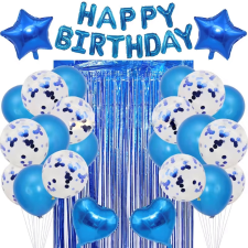 38 darabos lufi szett – Happy Birthday – Kék party kellék