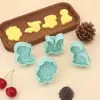  3/4 db-os, rugós kekszvágó készlet kreatív sütéshez, süteménydíszítéshez, fondant formákhoz, műanyag forma cukorkákhoz és sütikhez, sütőeszközök