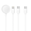  3 az 1-ben C típusú kábel Lightninghez / C típushoz / Apple Watch 3W 2A C3169 1,2 m fehér