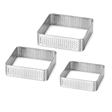  3 darabos fém tarte gyűrű, desszert gyűrű-négyzet sütés és főzés