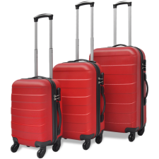  3 darabos kemény borítású utazó táska szett piros kézitáska és bőrönd