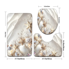 3 darabos Ocean Series fürdőszobai szett - WC-fedél és lábtörlő 601099852409539 lakástextília