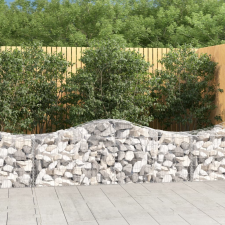  3 db íves horganyzott vas gabion kosár 200x50x60/80 cm kerti tárolás