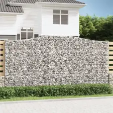  3 db íves horganyzott vas gabion kosár 400x50x200/220 cm kerti tárolás