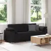  3-Fős kanapé Fekete 220 cm szövet