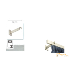  (3 kivitel) Elegante szimpla oldalfali karnis tartó (2db) - Alu szatén karnis, függönyrúd
