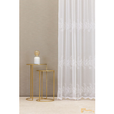 (3 méret) Lendva hímzett sablé fényáteresztő függöny-Fehér-160cm lakástextília