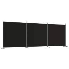 3 paneles fekete szövet térelválasztó 525x180 cm bútor