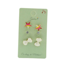  3 pár csillag, kő, masni fülbevaló készlet fülbevaló