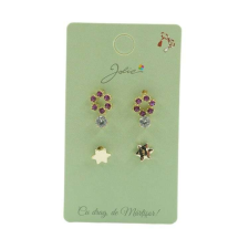  3 pár fülbevaló kör, kő, csillag készlet fülbevaló