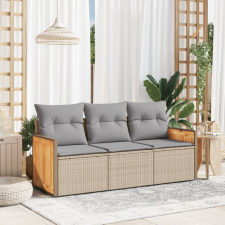 3 részes bézs polyrattan kerti ülőgarnitúra párnákkal kerti bútor