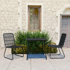 3 részes polyrattan és üveg kültéri étkezőgarnitúra kerti bútor