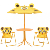  3 részes sárga kerti gyerekbisztrószett napernyővel