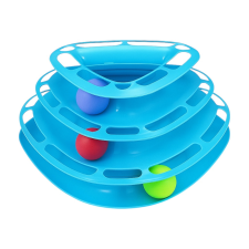  3 szintes forgó labdás macskajáték – kék játék macskáknak