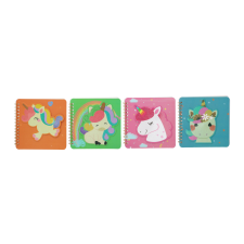 3D egyszarvús spirál jegyzetfüzet 14x14 cm 50 lap füzet