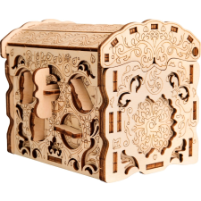 3D fa puzzle kincsesláda puzzle, kirakós