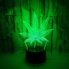  3D LED lámpa - Cannabis világítási kellék