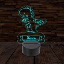  3D LED lámpa - Dinoszaurusz egyedi névvel világítási kellék