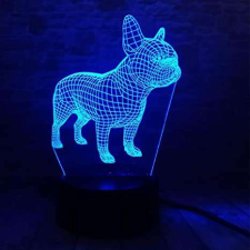  3D LED lámpa - Francia Bulldog világítási kellék