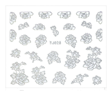 3D matrica - TJ028 (virág-silver) körömdíszítő