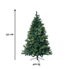 3D műfenyő fém talppal, 150cm műfenyő