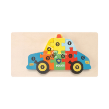 3D-s Montessori fa puzzle játék - - Rendőrautó puzzle, kirakós