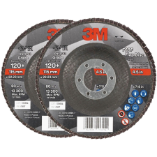 3M 769F lamellás tárcsa, átmérő 115 mm, szemcseméret 120+, 2 db (7100196539) barkácsgép tartozék