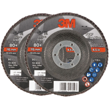 3M 769F lamellás tárcsa, átmérő 115 mm, szemcseméret 80+, 2 db (7100196789) barkácsgép tartozék