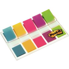 3M Jelölőcímke, műanyag, 5x20 lap, 12x43 mm, 3M POSTIT, vegyes post-it