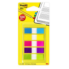 3M POSTIT Jelölőcímke, műanyag, 5x20 lap, 12x43 mm, 3M POSTIT, vegyes post-it