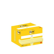  3M POSTIT Öntapadó jegyzettömb, 51x76 mm, 12x100 lap, 3M POSTIT, kanári sárga jegyzettömb