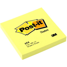 3M POSTIT Öntapadó jegyzettömb, 76x76 mm, 100 lap, 3M POSTIT, sárga jegyzettömb