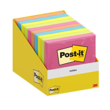 3M POSTIT Öntapadó jegyzettömb, 76x76 mm, 100 lap, 3M POSTIT, vegyes szín post-it