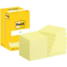3M POSTIT Öntapadó jegyzettömb 76x76 mm 12x100 lap kanári sárga post-it