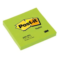 3M POSTIT Post-it 76x76mm 100lap neon zöld jegyzettömb jegyzettömb