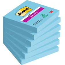 3M POSTIT Super Sticky Öntapadó jegyzettömb 76x76 mm 6x90 lap kék post-it