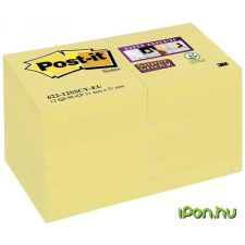 3M POSTIT Super Sticky Öntapadó jegyzettömb csomag 48x48 mm 12x90 lap sárga post-it